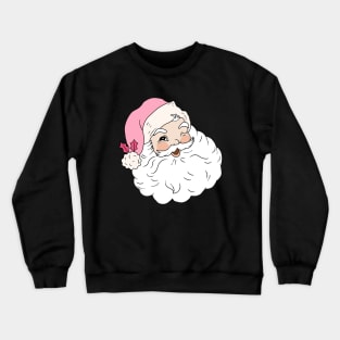 Retro Vintage Pink Santa Claus Crewneck Sweatshirt